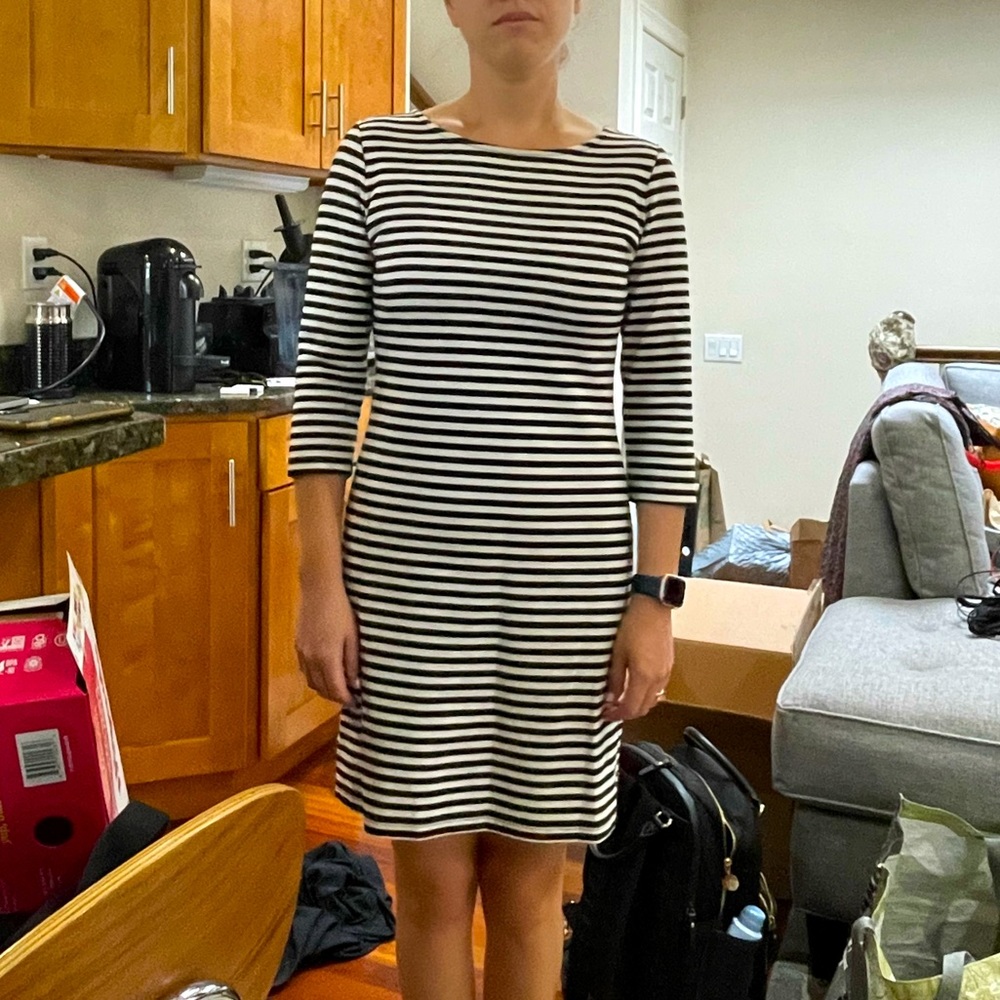 OLD NAVY Black and White Striped Dress